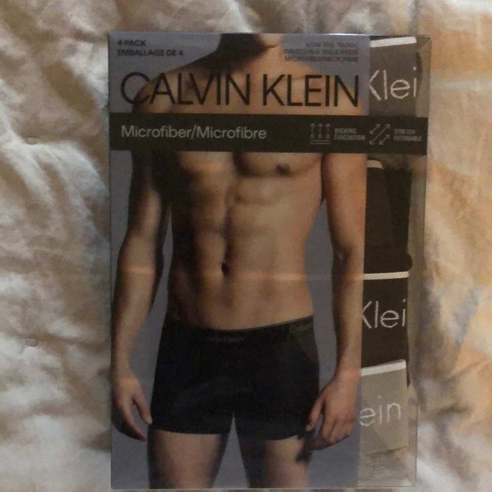 Calvin Klein microfiber 4 pack low rise trunks
